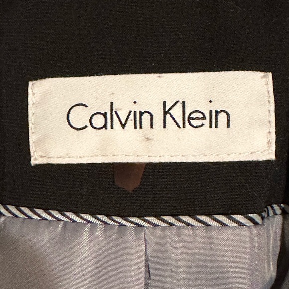 Calvin Klein Black 2 Button Jacket With Pockets Metal Buttons SZ 8 Good … - Picture 11 of 14